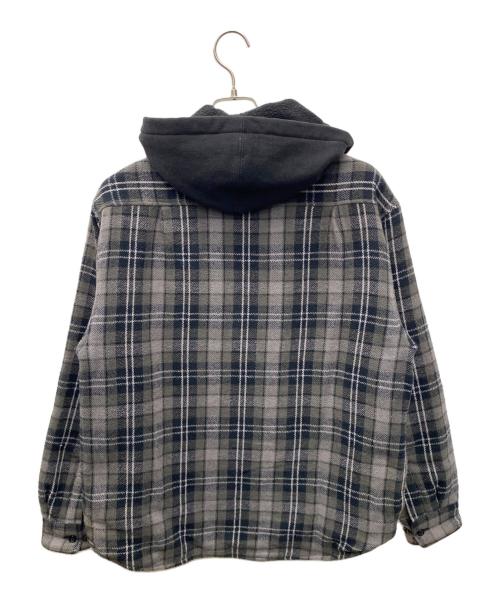 SUPREME（シュプリーム）SUPREME (シュプリーム) Tartan Flannel Hooded Shirt グレー×ブラック サイズ:Ｓの古着・服飾アイテム