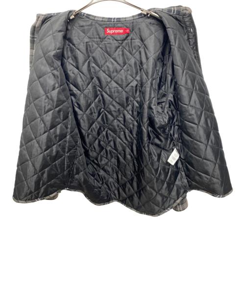 SUPREME（シュプリーム）SUPREME (シュプリーム) Tartan Flannel Hooded Shirt グレー×ブラック サイズ:Ｓの古着・服飾アイテム