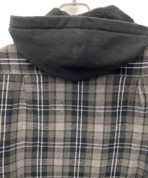 SUPREME（シュプリーム）SUPREME (シュプリーム) Tartan Flannel Hooded Shirt グレー×ブラック サイズ:Ｓの古着・服飾アイテム