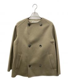 GALERIE VIE（ギャルリーヴィー）の古着「ウールダブルフェイスショートノーカラーコート」｜ベージュ