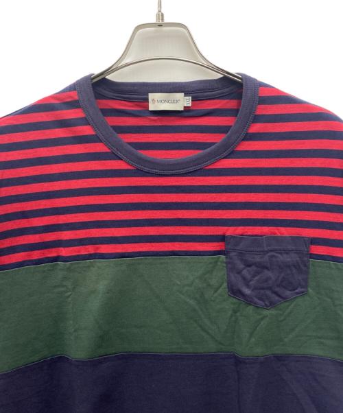 MONCLER（モンクレール）MONCLER (モンクレール) 半袖カットソー レッド×ネイビー×グリーン サイズ:XXLの古着・服飾アイテム