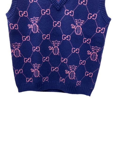 GUCCI（グッチ）GUCCI (グッチ) ベスト ブルー サイズ:Sの古着・服飾アイテム