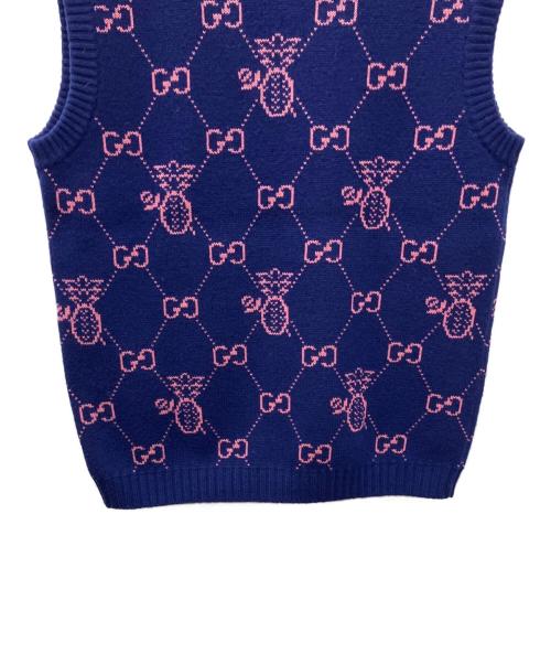 GUCCI（グッチ）GUCCI (グッチ) ベスト ブルー サイズ:Sの古着・服飾アイテム