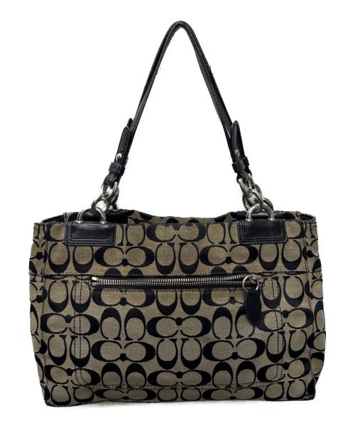 COACH（コーチ）COACH (コーチ) ハンドバッグ ベージュ×ブラックの古着・服飾アイテム
