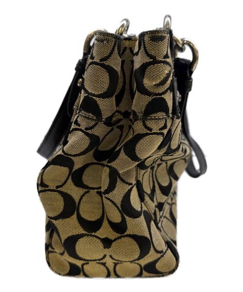 COACH（コーチ）COACH (コーチ) ハンドバッグ ベージュ×ブラックの古着・服飾アイテム