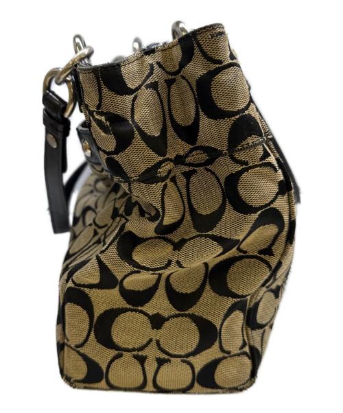 COACH（コーチ）COACH (コーチ) ハンドバッグ ベージュ×ブラックの古着・服飾アイテム