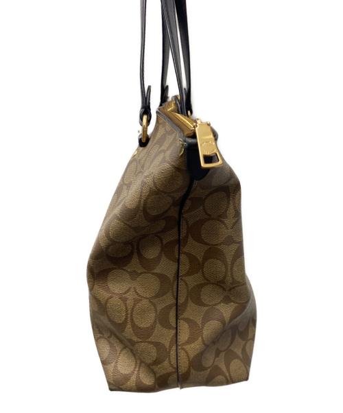 COACH（コーチ）COACH (コーチ) トートバッグ ブラウン×ブラックの古着・服飾アイテム