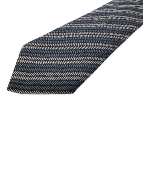 HERMES（エルメス）HERMES (エルメス) シルクネクタイ ブルー×グレー サイズ:-の古着・服飾アイテム