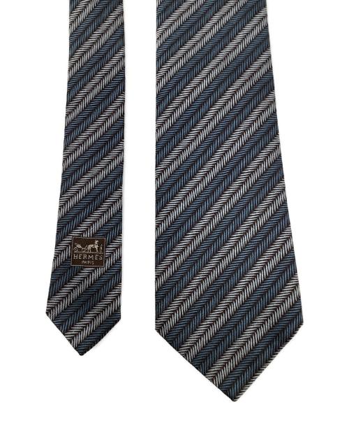 HERMES（エルメス）HERMES (エルメス) シルクネクタイ ブルー×グレー サイズ:-の古着・服飾アイテム