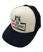 Hysteric Glamourヒステリックグラマー）の古着「メッシュキャップ」｜ブラック×ホワイト
