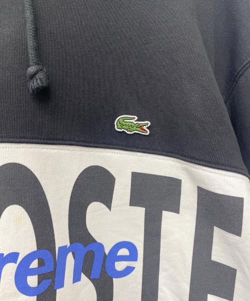 LACOSTE LIVE（ラコステライブ）LACOSTE LIVE (ラコステライブ) SUPREME (シュプリーム) プルオーバーパーカー ブラック サイズ:Ｌの古着・服飾アイテム