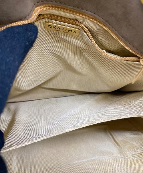 OKAJIMA（オカジマ）OKAJIMA (オカジマ) ハンドバッグ ベージュ×パープルの古着・服飾アイテム