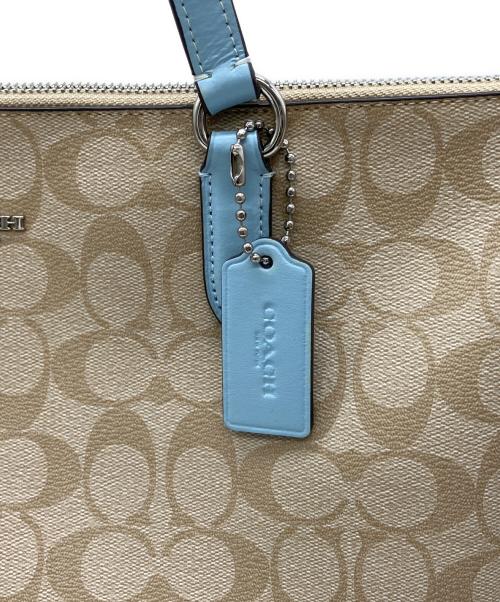 COACH（コーチ）COACH (コーチ) トートバッグ スカイブルー×ベージュの古着・服飾アイテム