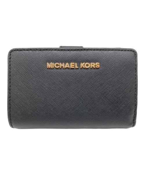 MICHAEL KORS（マイケルコース）MICHAEL KORS (マイケルコース) 2つ折り財布 ブラックの古着・服飾アイテム