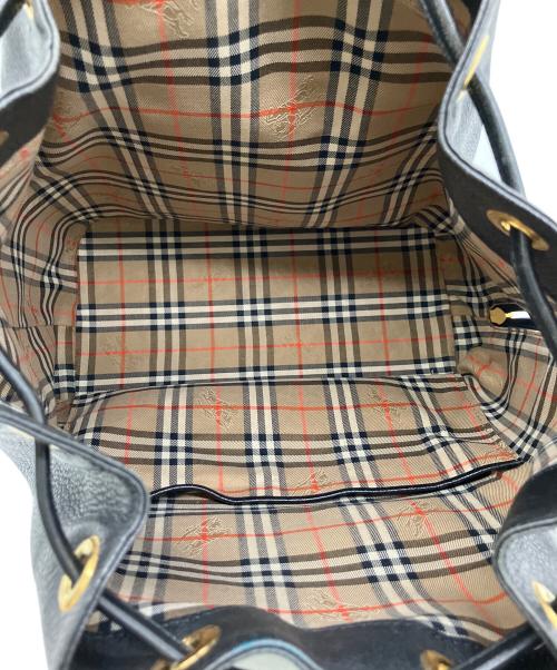 Burberry's（バーバリーズ）Burberry's (バーバリーズ) 巾着ショルダーバッグ ブラックの古着・服飾アイテム