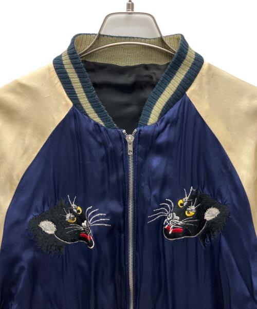 CROPPED HEADS（クロップドヘッズ）CROPPED HEADS (クロップドヘッズ) スカジャン ブルー×ベージュ サイズ:Lの古着・服飾アイテム