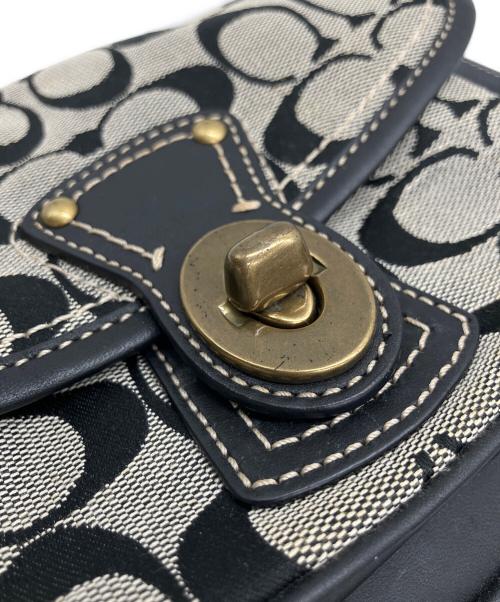 COACH（コーチ）COACH (コーチ) ショルダーバッグ ブラック×ベージュの古着・服飾アイテム
