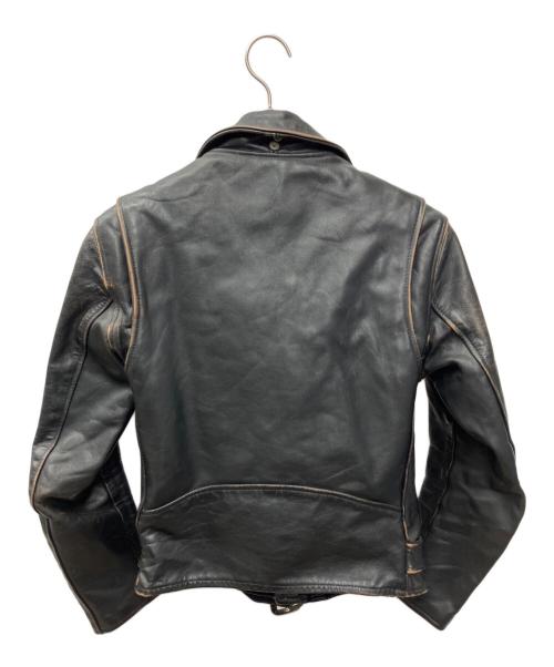 666 LEATHER WEAR（666レザーウェア）666 LEATHER WEAR (666レザーウェア) ワンスターレザーライダースジャケット ブラック サイズ:34の古着・服飾アイテム