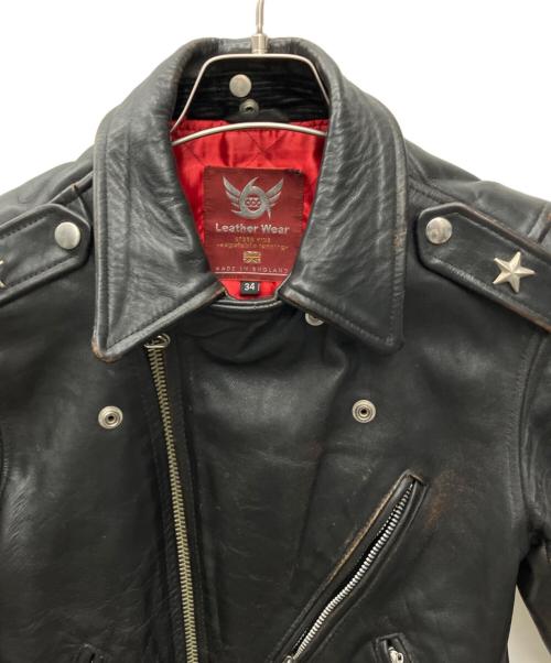 666 LEATHER WEAR（666レザーウェア）666 LEATHER WEAR (666レザーウェア) ワンスターレザーライダースジャケット ブラック サイズ:34の古着・服飾アイテム
