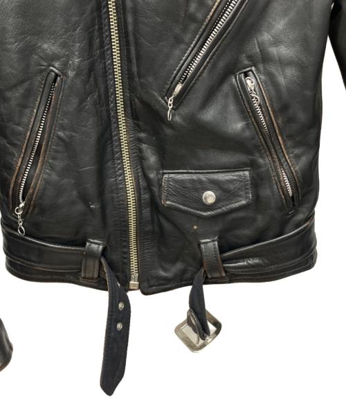 666 LEATHER WEAR（666レザーウェア）666 LEATHER WEAR (666レザーウェア) ワンスターレザーライダースジャケット ブラック サイズ:34の古着・服飾アイテム