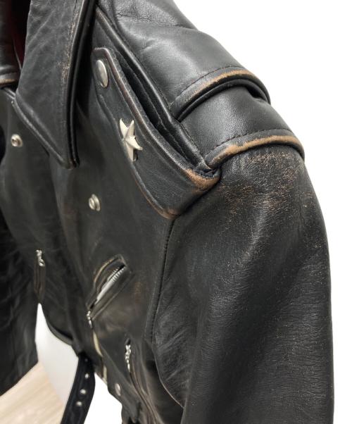 666 LEATHER WEAR（666レザーウェア）666 LEATHER WEAR (666レザーウェア) ワンスターレザーライダースジャケット ブラック サイズ:34の古着・服飾アイテム