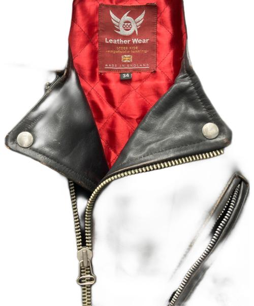 666 LEATHER WEAR（666レザーウェア）666 LEATHER WEAR (666レザーウェア) ワンスターレザーライダースジャケット ブラック サイズ:34の古着・服飾アイテム