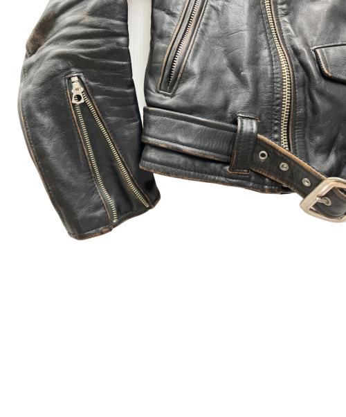 666 LEATHER WEAR（666レザーウェア）666 LEATHER WEAR (666レザーウェア) ワンスターレザーライダースジャケット ブラック サイズ:34の古着・服飾アイテム
