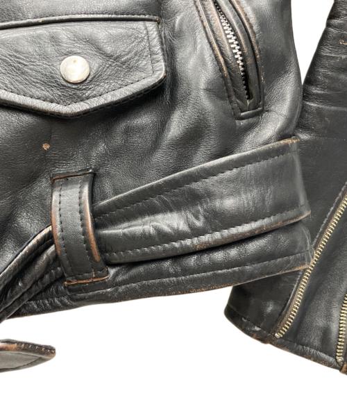 666 LEATHER WEAR（666レザーウェア）666 LEATHER WEAR (666レザーウェア) ワンスターレザーライダースジャケット ブラック サイズ:34の古着・服飾アイテム