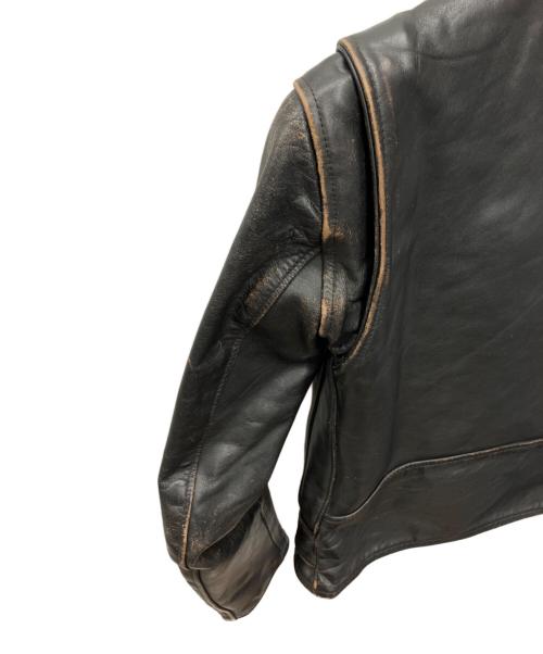 666 LEATHER WEAR（666レザーウェア）666 LEATHER WEAR (666レザーウェア) ワンスターレザーライダースジャケット ブラック サイズ:34の古着・服飾アイテム