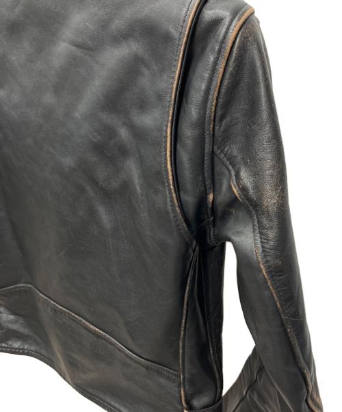 666 LEATHER WEAR（666レザーウェア）666 LEATHER WEAR (666レザーウェア) ワンスターレザーライダースジャケット ブラック サイズ:34の古着・服飾アイテム