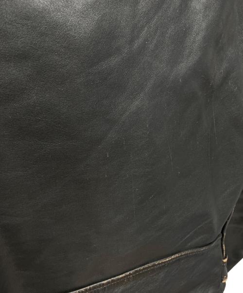 666 LEATHER WEAR（666レザーウェア）666 LEATHER WEAR (666レザーウェア) ワンスターレザーライダースジャケット ブラック サイズ:34の古着・服飾アイテム