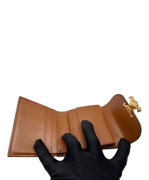CELINE（セリーヌ）CELINE (セリーヌ) 3つ折り財布 ベージュ×ブラウンの古着・服飾アイテム