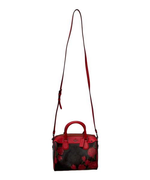 COACH（コーチ）COACH (コーチ) 2WAYバッグ ブラウン×レッドの古着・服飾アイテム