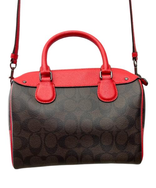 COACH（コーチ）COACH (コーチ) 2WAYバッグ ブラウン×レッドの古着・服飾アイテム