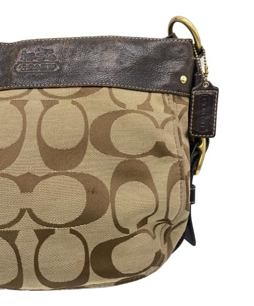 COACH（コーチ）COACH (コーチ) ワンハンドバッグ ベージュ×ブラウンの古着・服飾アイテム