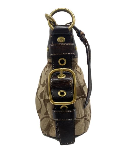 COACH（コーチ）COACH (コーチ) ワンハンドバッグ ベージュ×ブラウンの古着・服飾アイテム