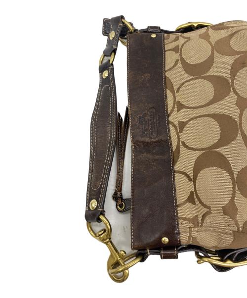 COACH（コーチ）COACH (コーチ) ワンハンドバッグ ベージュ×ブラウンの古着・服飾アイテム