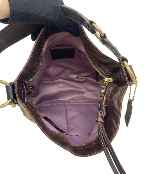 COACH（コーチ）COACH (コーチ) ワンハンドバッグ ベージュ×ブラウンの古着・服飾アイテム