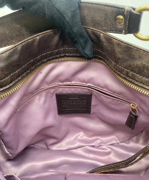 COACH（コーチ）COACH (コーチ) ワンハンドバッグ ベージュ×ブラウンの古着・服飾アイテム