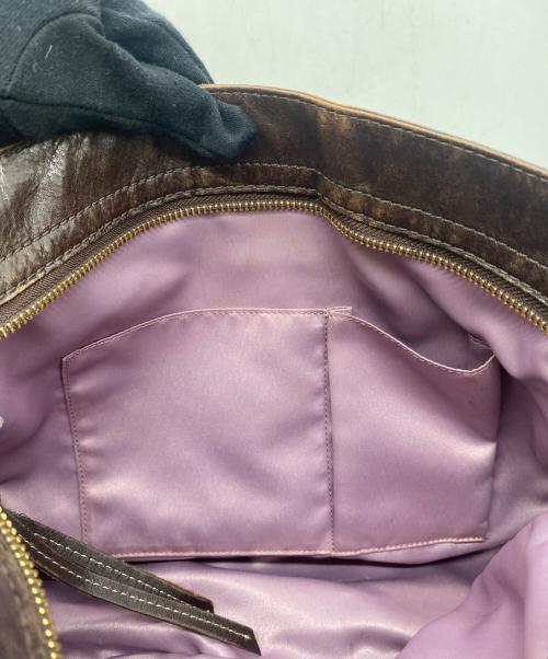 COACH（コーチ）COACH (コーチ) ワンハンドバッグ ベージュ×ブラウンの古着・服飾アイテム