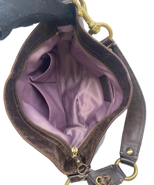 COACH（コーチ）COACH (コーチ) ワンハンドバッグ ベージュ×ブラウンの古着・服飾アイテム
