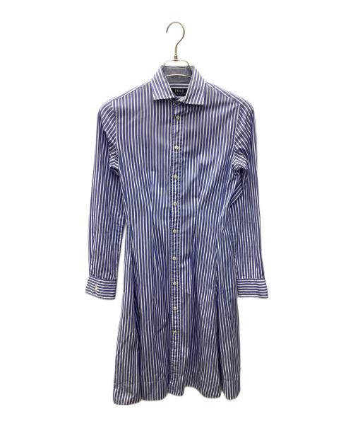 POLO RALPH LAUREN（ポロ・ラルフローレン）POLO RALPH LAUREN (ポロ・ラルフローレン) 長袖ワンピース ブルー×ホワイト サイズ:Mの古着・服飾アイテム