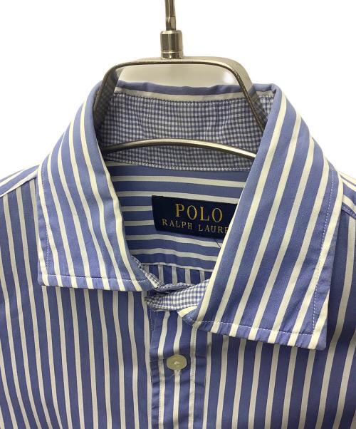 POLO RALPH LAUREN（ポロ・ラルフローレン）POLO RALPH LAUREN (ポロ・ラルフローレン) 長袖ワンピース ブルー×ホワイト サイズ:Mの古着・服飾アイテム