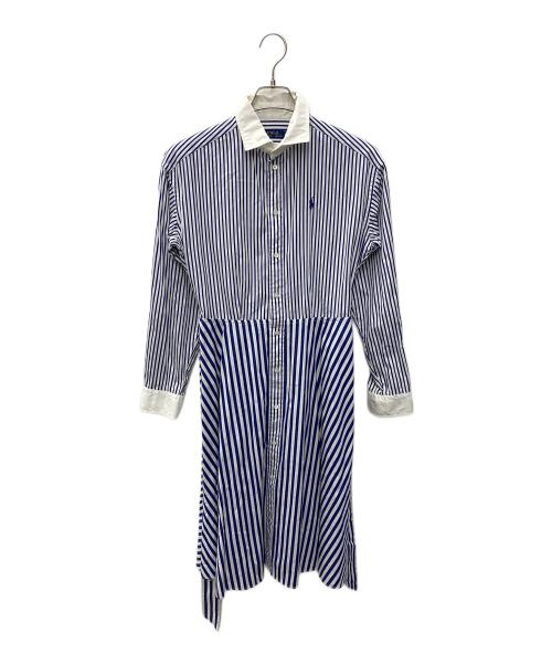 POLO RALPH LAUREN（ポロ・ラルフローレン）POLO RALPH LAUREN (ポロ・ラルフローレン) 長袖ワンピース ホワイト×ブルー サイズ:Mの古着・服飾アイテム