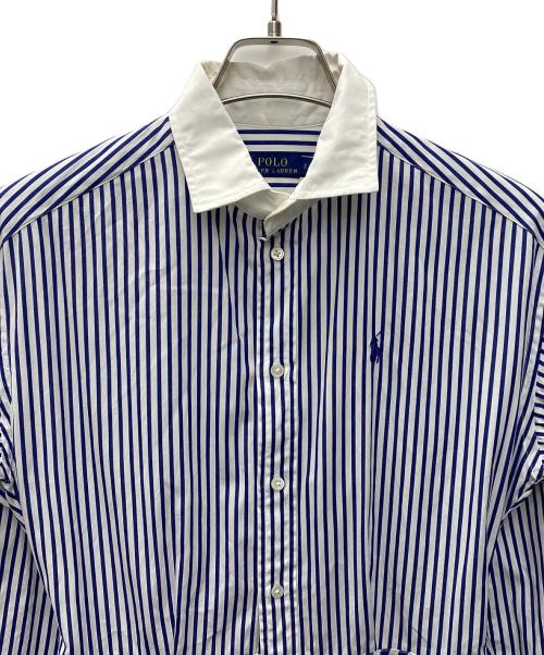 POLO RALPH LAUREN（ポロ・ラルフローレン）POLO RALPH LAUREN (ポロ・ラルフローレン) 長袖ワンピース ホワイト×ブルー サイズ:Mの古着・服飾アイテム