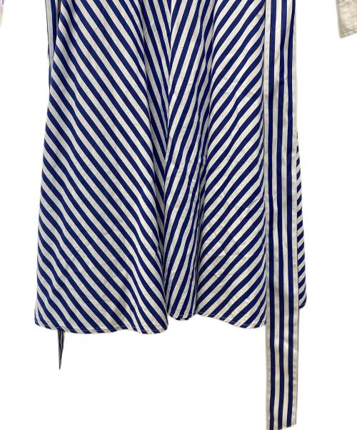 POLO RALPH LAUREN（ポロ・ラルフローレン）POLO RALPH LAUREN (ポロ・ラルフローレン) 長袖ワンピース ホワイト×ブルー サイズ:Mの古着・服飾アイテム
