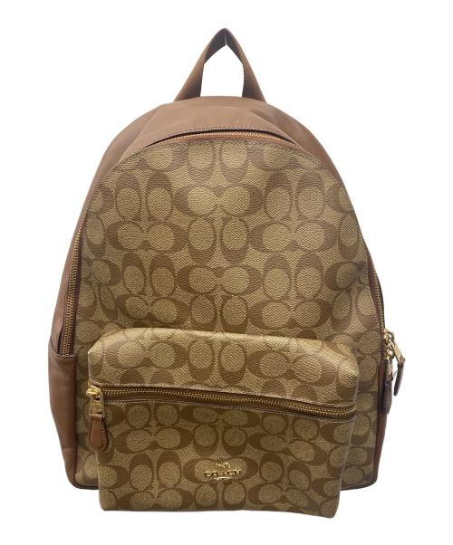 COACH（コーチ）COACH (コーチ) リュック ベージュ×ブラウンの古着・服飾アイテム