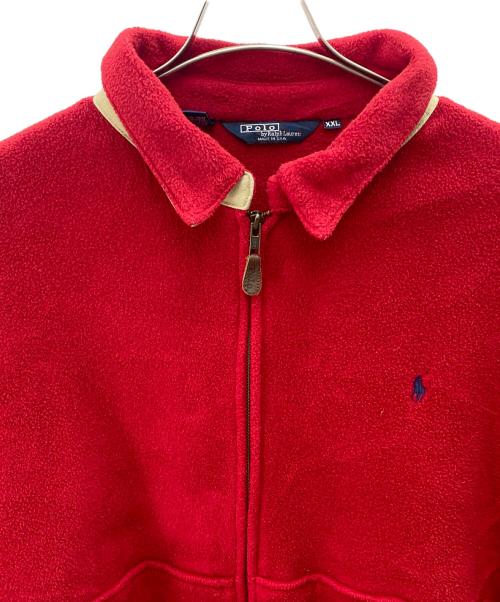 POLO RALPH LAUREN（ポロ・ラルフローレン）POLO RALPH LAUREN (ポロ・ラルフローレン) フリースジャケット レッド サイズ:XXLの古着・服飾アイテム