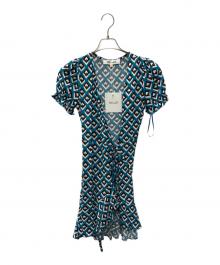 DIANE VON FURSTENBERG（ダイアンフォンファステンバーグ）の古着「半袖ワンピース」｜ブルー