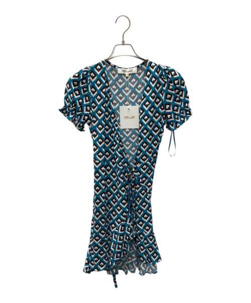 DIANE VON FURSTENBERG（ダイアンフォンファステンバーグ）DIANE VON FURSTENBERG (ダイアンフォンファステンバーグ) 半袖ワンピース ブルー サイズ:XS 未使用品の古着・服飾アイテム
